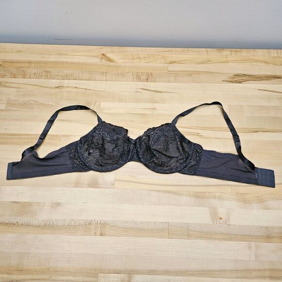 Cacique 38D Bra Lane Bryant Lace Unlined Semi Sheer Underwire Full Coverage - Picture 6 of 7